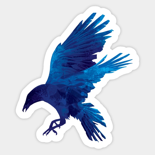 Raven Flying Digital Painting Sticker by polliadesign